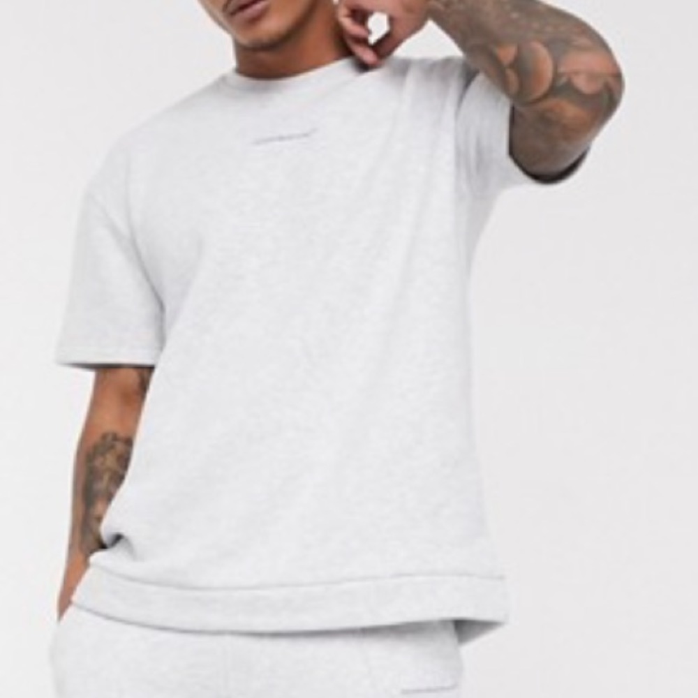 Good For Nothing oversized sweat t-shirt in gray